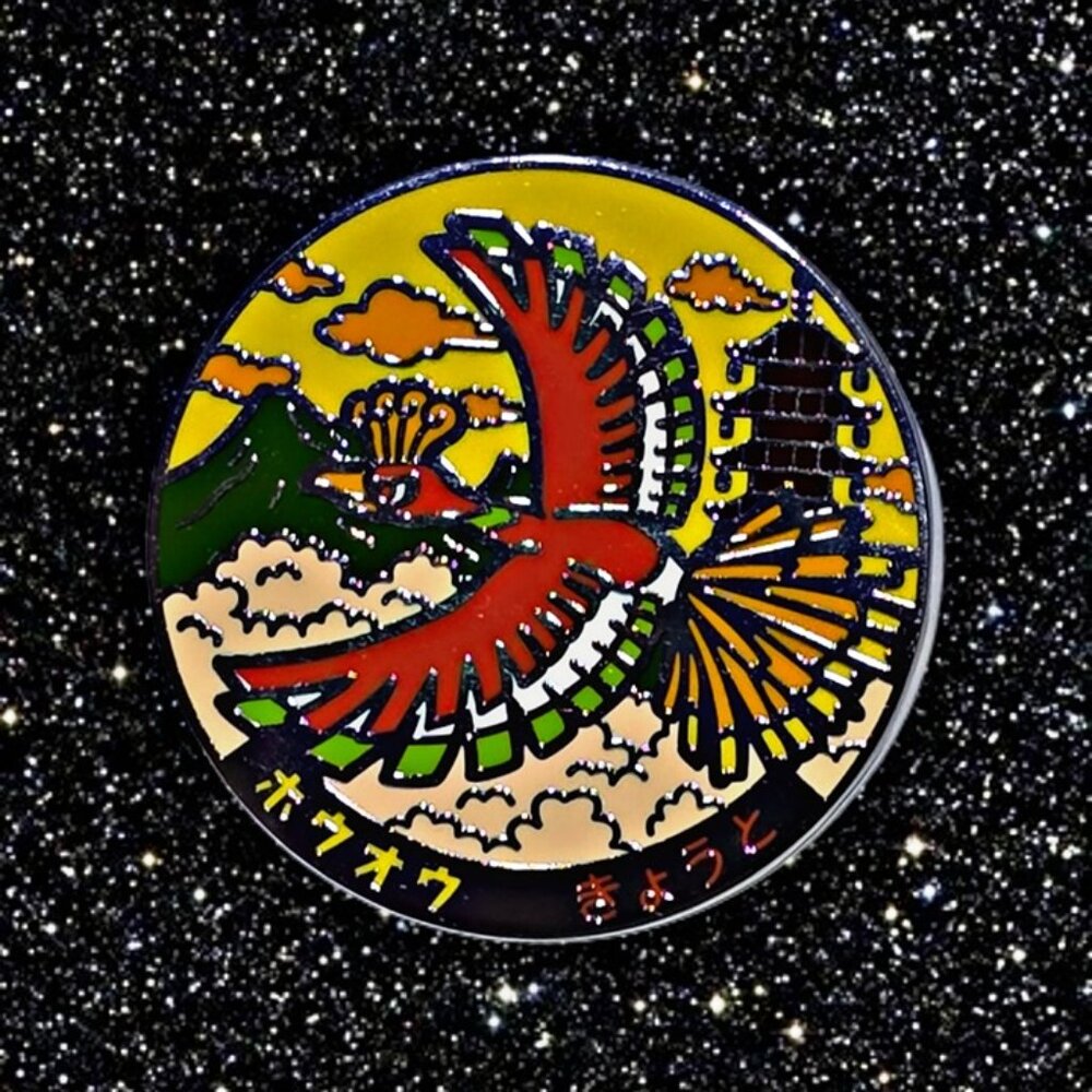 Ho-Oh Kyoto Skyline Pin – Japanese Style Legendary Pokémon Enamel Art